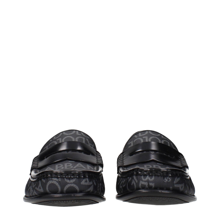 Men’s Dolce &amp; Gabbana Black Fabric Slip-on Loafers