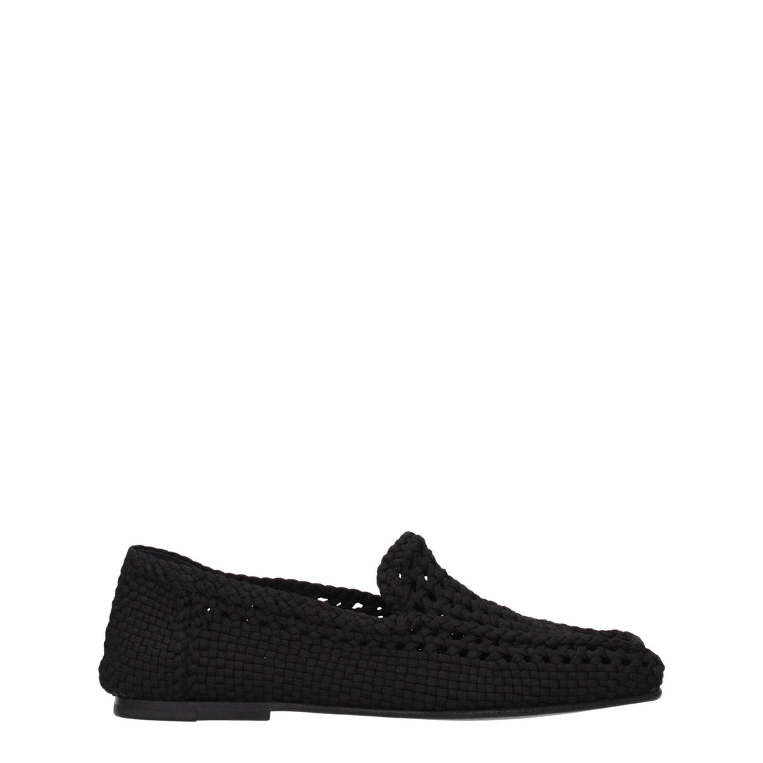 Men’s Dolce &amp; Gabbana Black Fabric Slip-on Loafers