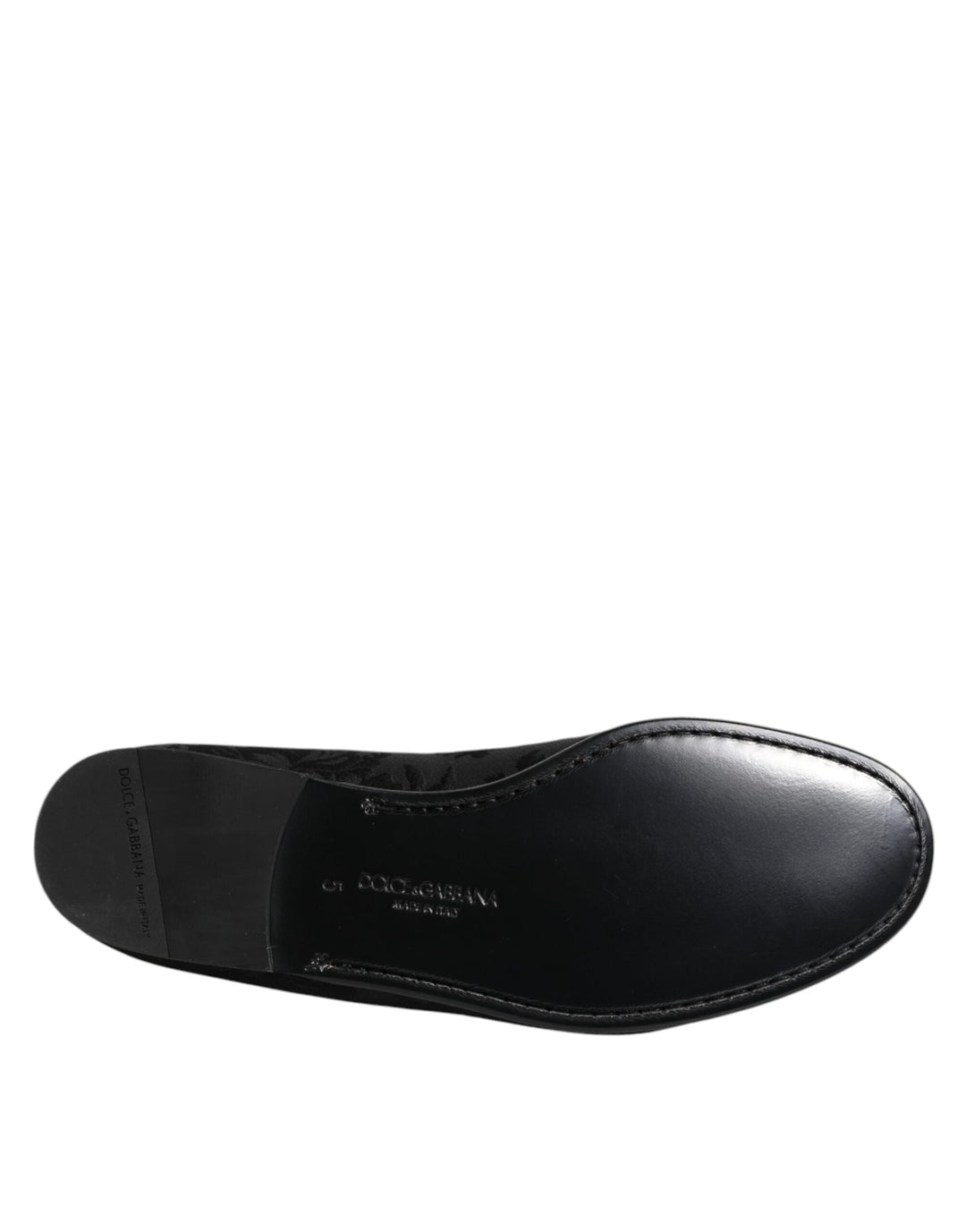 Men’s Dolce &amp; Gabbana Black Floral Brocade Loafers Men Dress Shoes