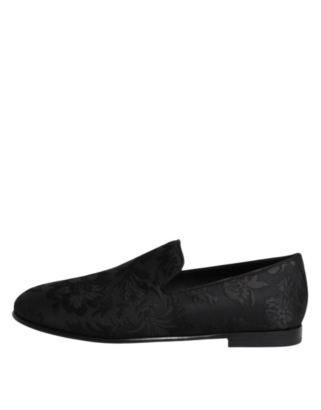 Men’s Dolce &amp; Gabbana Black Floral Brocade Loafers Men Dress Shoes