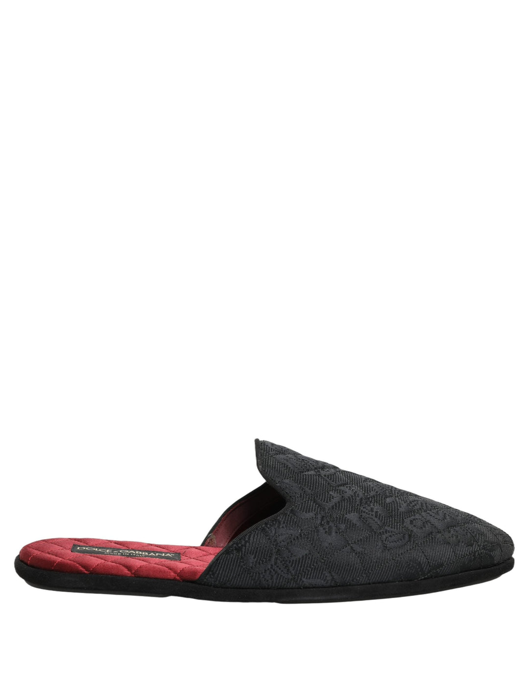 Men’s Dolce & Gabbana Black Floral Brocade Slides Slippers Shoes