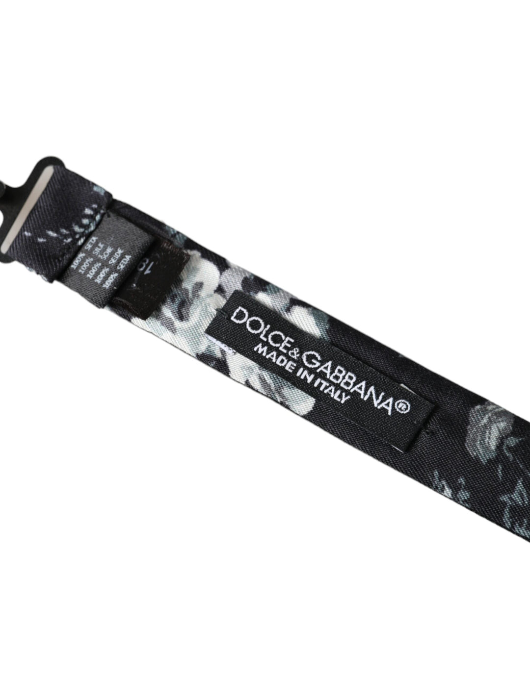 Men’s Dolce &amp; Gabbana Black Floral Fantasy Adjustable Neck Men Bow Tie