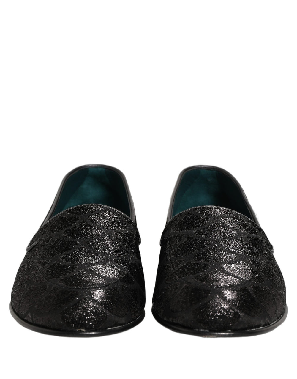 Men’s Dolce & Gabbana Black Glitter Brocade Men Dress Loafers Shoes