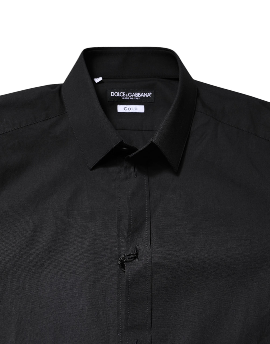 Men’s Dolce &amp; Gabbana Black Gold Cotton Dress Formal Shirt