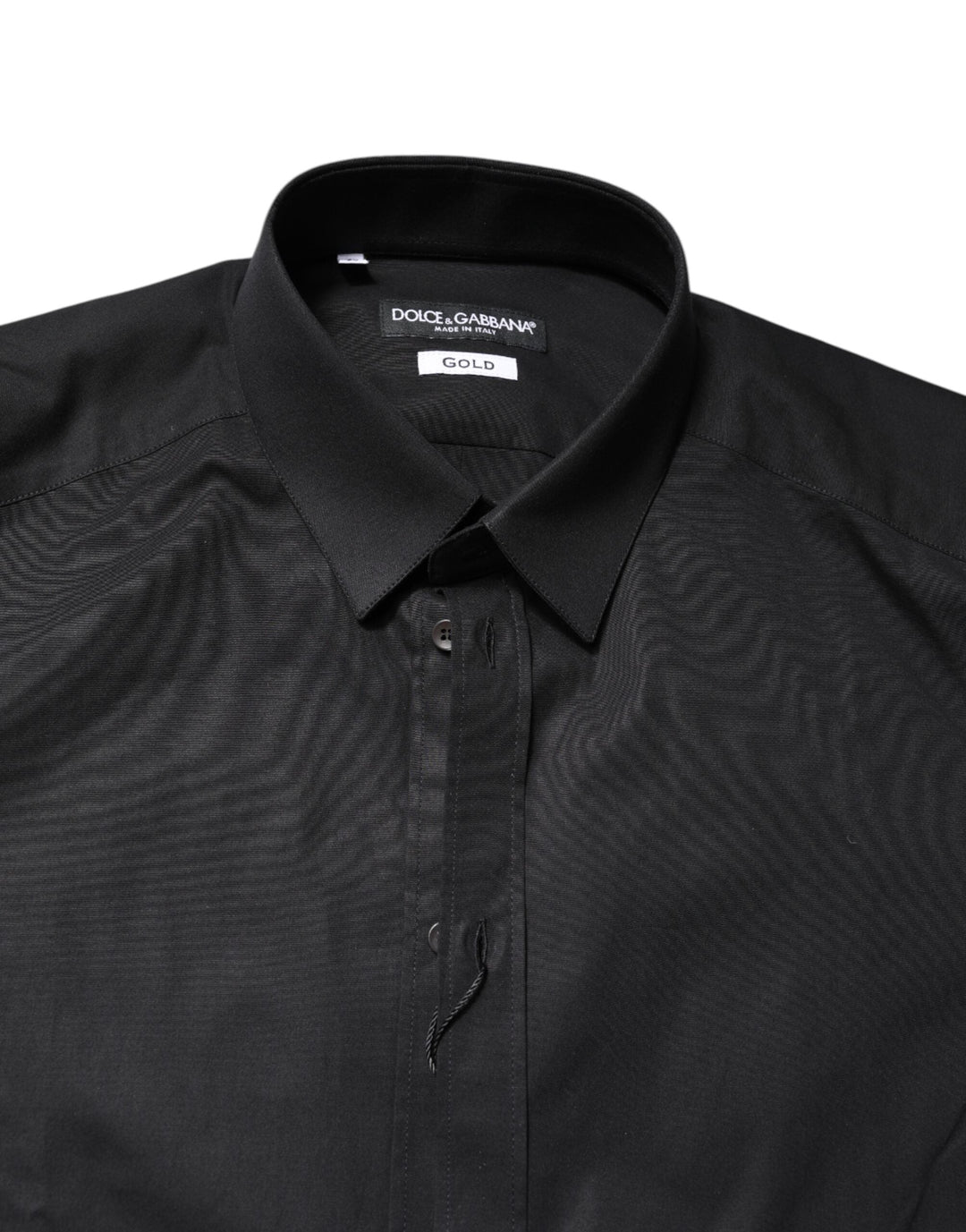 Men’s Dolce &amp; Gabbana Black Gold Cotton Long Sleeves Dress Shirt