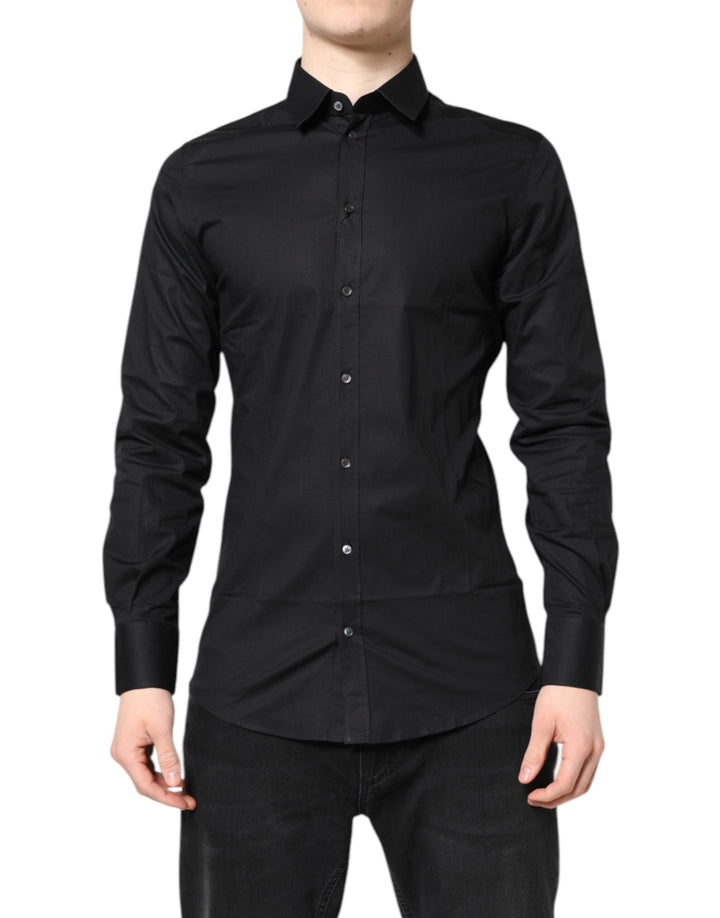 Men’s Dolce &amp; Gabbana Black Gold Cotton Long Sleeves Dress Shirt