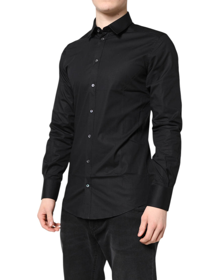 Men’s Dolce &amp; Gabbana Black Gold Cotton Long Sleeves Dress Shirt
