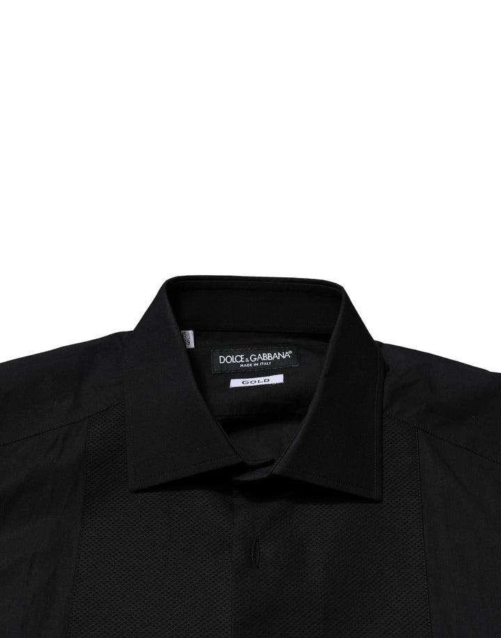 Men’s Dolce &amp; Gabbana Black Gold Long Sleeves Dress Formal Shirt