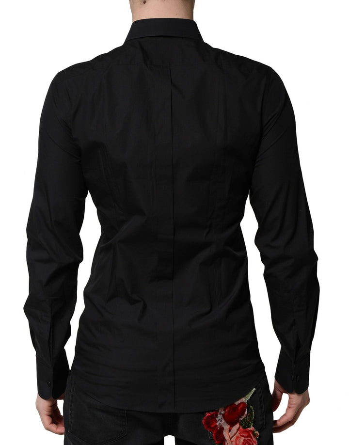 Men’s Dolce &amp; Gabbana Black Gold Long Sleeves Dress Formal Shirt