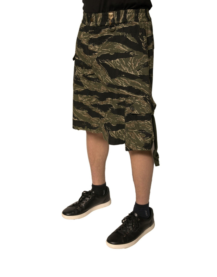 Men’s Dolce &amp; Gabbana Black Gold Patterned Cotton Bermuda Shorts