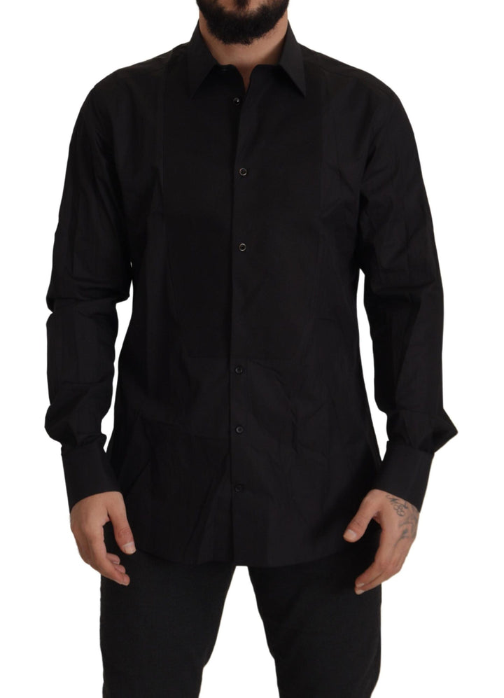 Men’s Dolce &amp; Gabbana Black Gold Slim Fit Tuxedo Dress Shirt