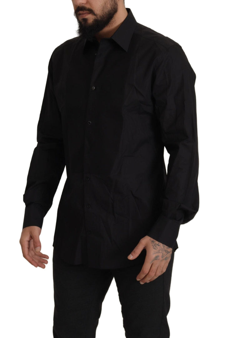 Men’s Dolce &amp; Gabbana Black Gold Slim Fit Tuxedo Dress Shirt