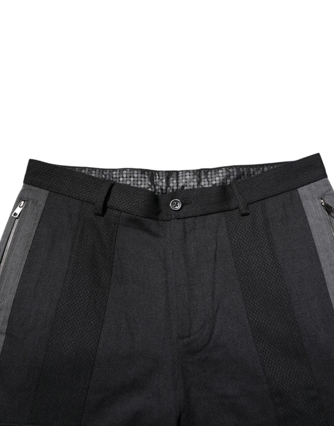 Men’s Dolce &amp; Gabbana Black Gray Cotton Dress Formal Trouser Pants