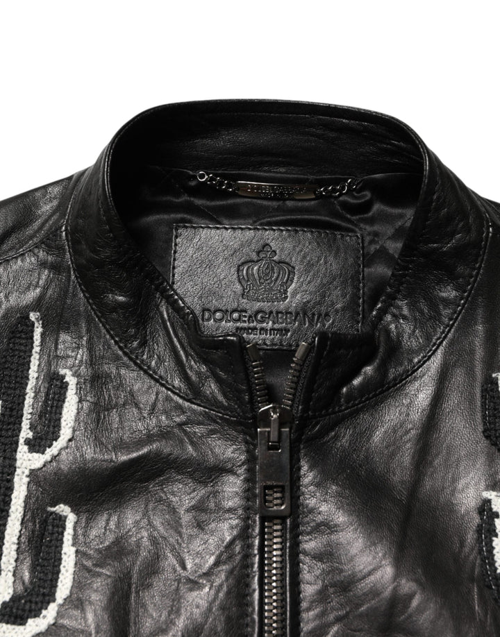 Men’s Dolce &amp; Gabbana Black Guns N’ Roses Fullzip Men Biker Jacket