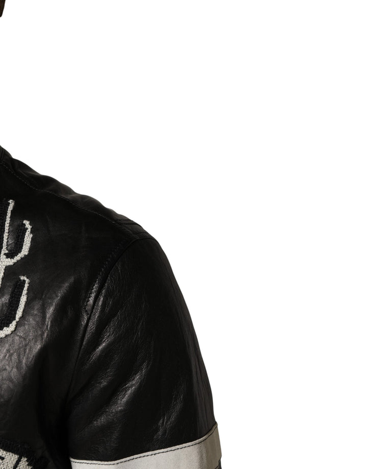 Men’s Dolce &amp; Gabbana Black Guns N’ Roses Fullzip Men Biker Jacket