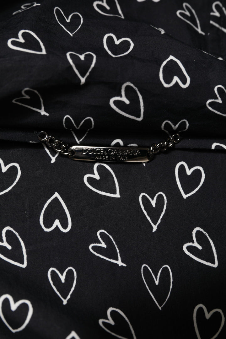 Men’s Dolce &amp; Gabbana Black Heart Print Hooded Windbreaker Jacket