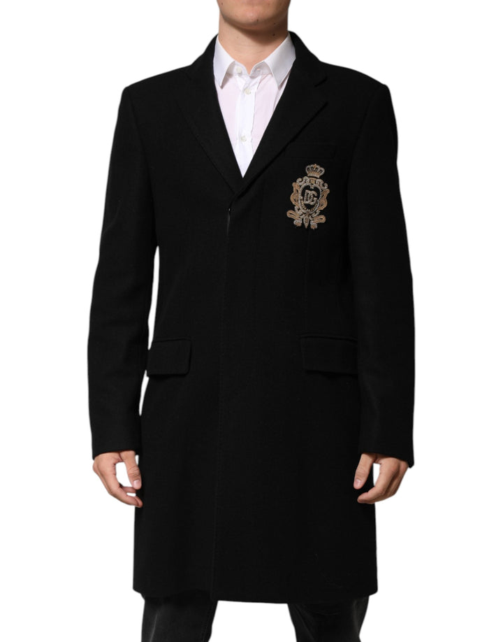Men’s Dolce &amp; Gabbana Black Heraldic Patch Single Breasted Blazer Jacket