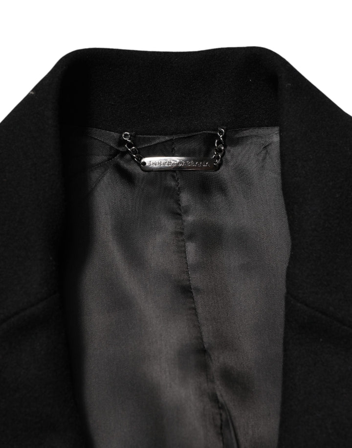 Men’s Dolce &amp; Gabbana Black Heraldic Patch Single Breasted Blazer Jacket