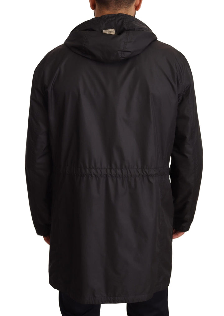 Men’s Dolce &amp; Gabbana Black Hooded Mens Trench Coat Jacket