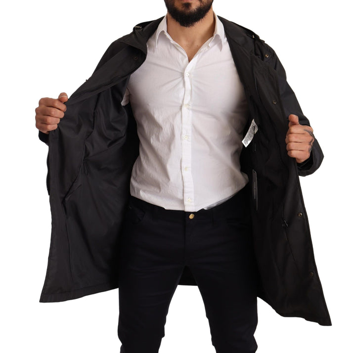 Men’s Dolce &amp; Gabbana Black Hooded Mens Trench Coat Jacket