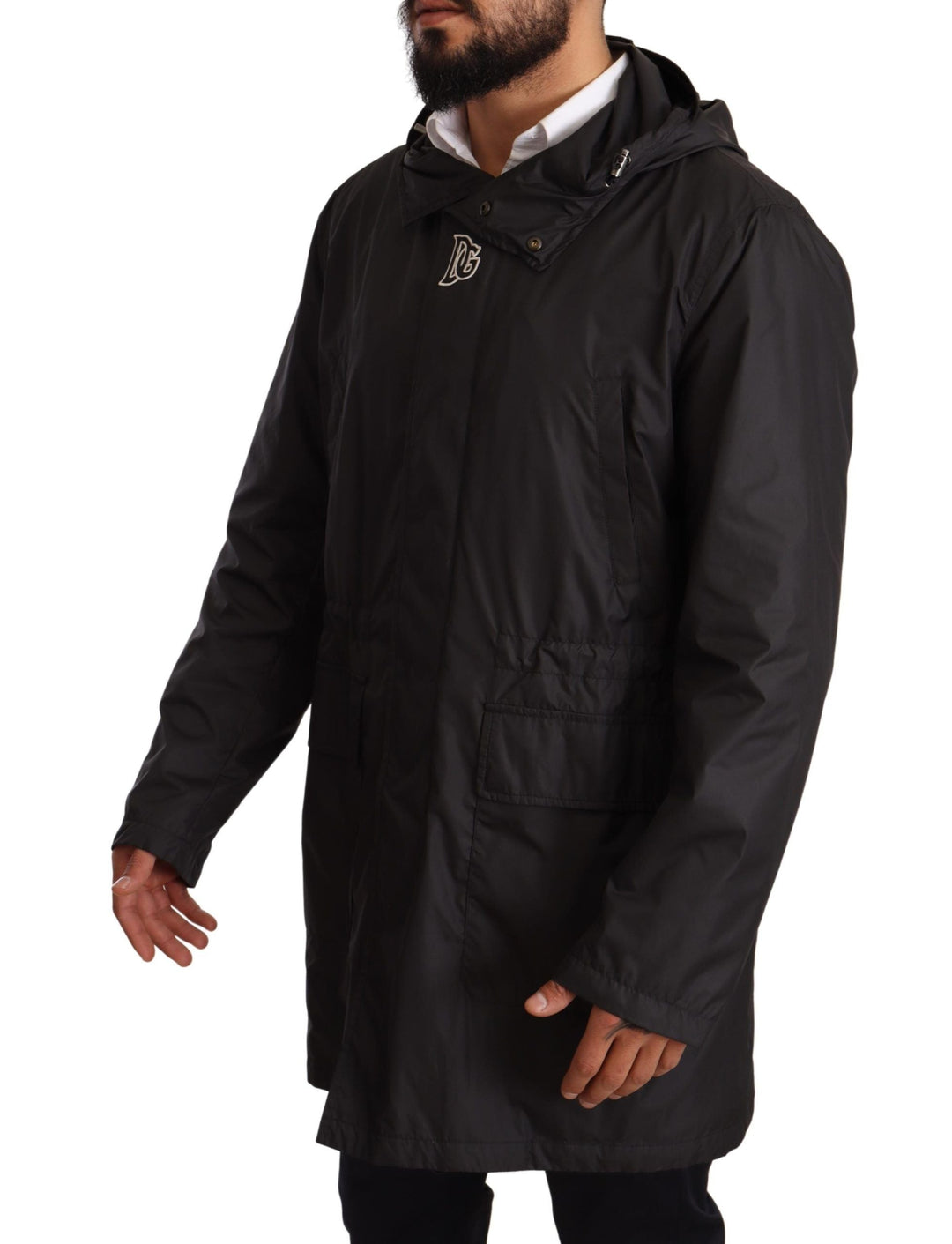 Men’s Dolce & Gabbana Black Hooded Mens Trench Coat Jacket