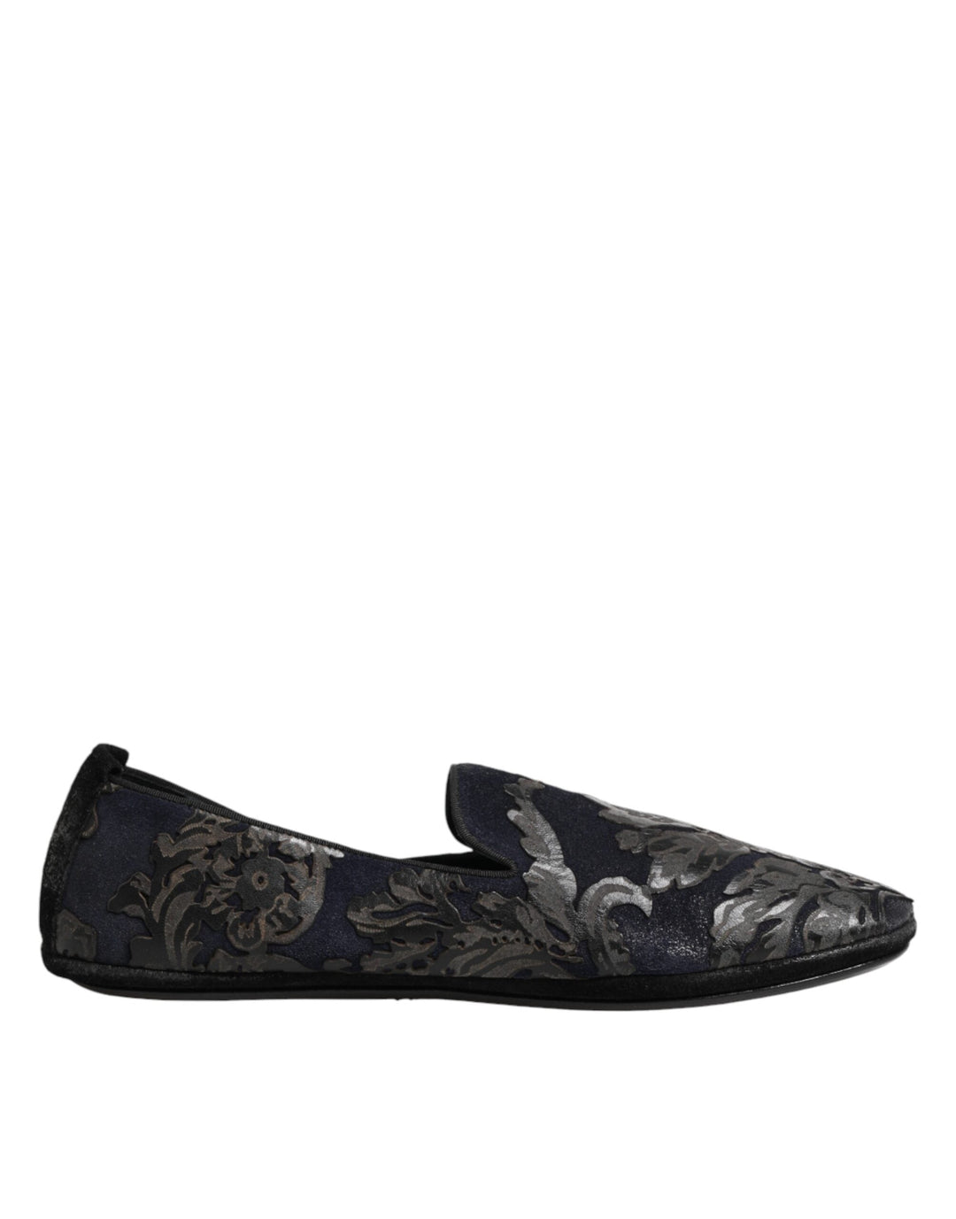 Men’s Dolce &amp; Gabbana Black Jacquard Leather Slip on Loafers Shoes