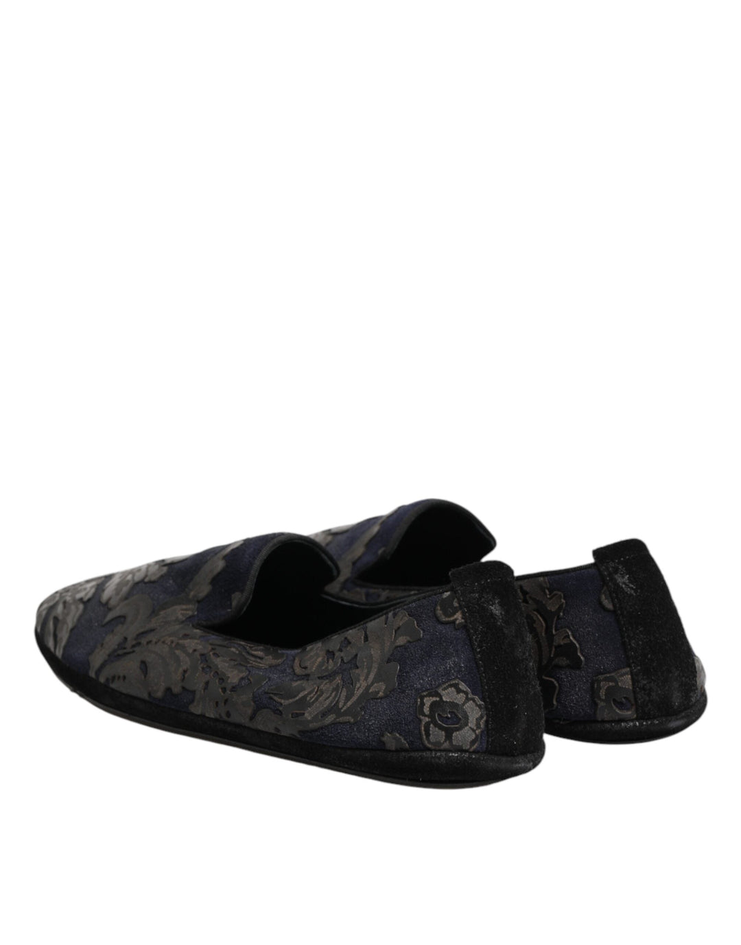 Men’s Dolce &amp; Gabbana Black Jacquard Leather Slip on Loafers Shoes