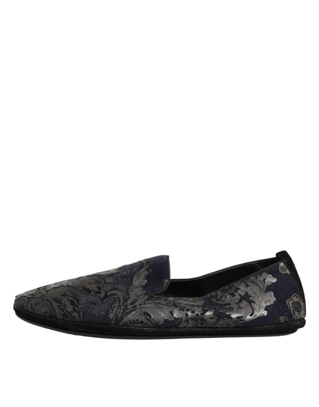 Men’s Dolce &amp; Gabbana Black Jacquard Leather Slip on Loafers Shoes