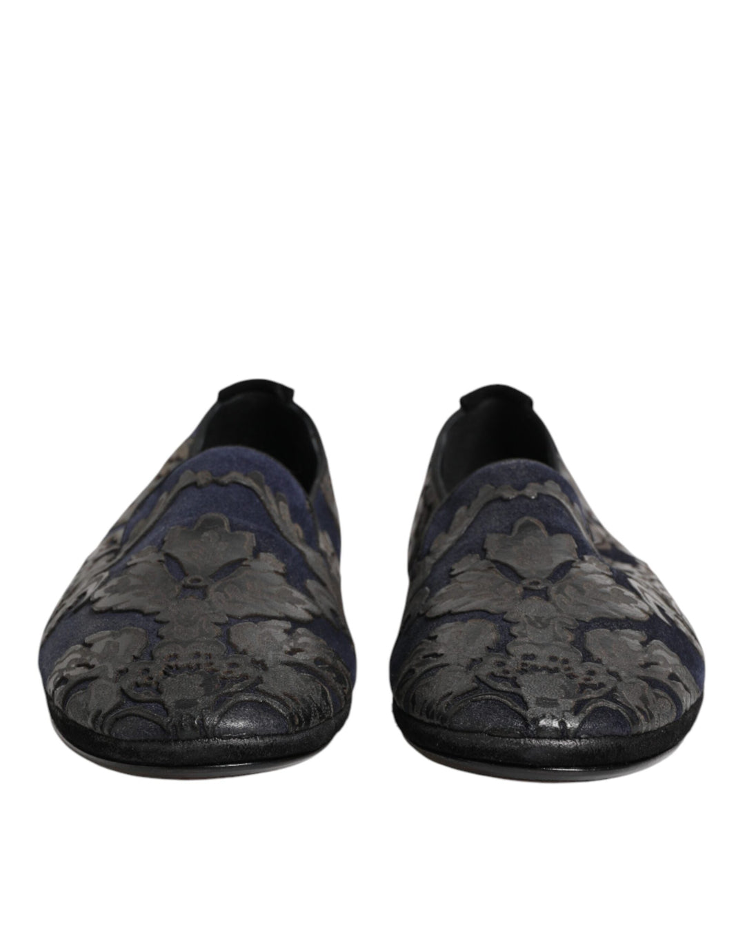 Men’s Dolce &amp; Gabbana Black Jacquard Leather Slip on Loafers Shoes