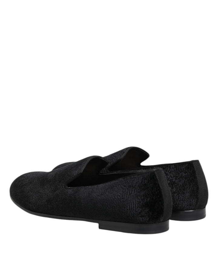 Men’s Dolce &amp; Gabbana Black Jacquard Loafers Formal Men Dress Shoes