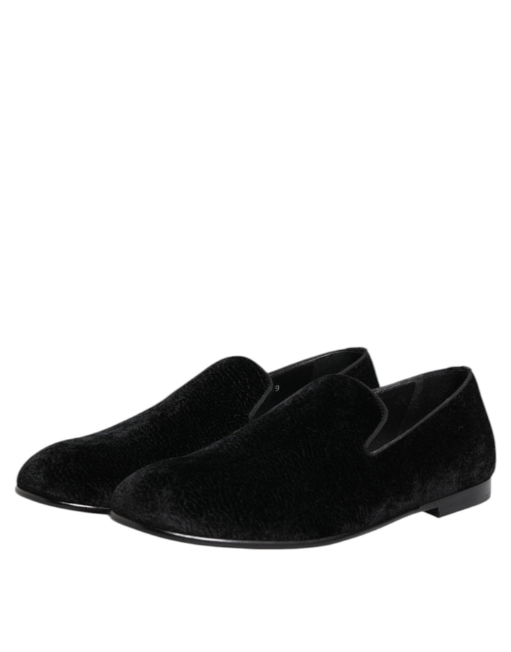 Men’s Dolce &amp; Gabbana Black Jacquard Loafers Formal Men Dress Shoes
