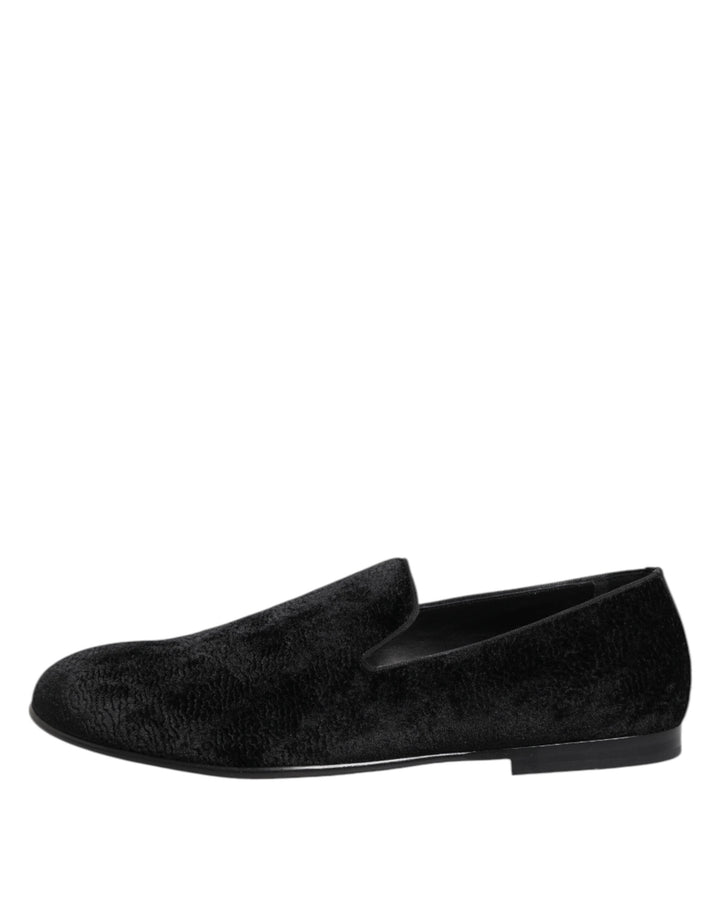 Men’s Dolce &amp; Gabbana Black Jacquard Loafers Formal Men Dress Shoes