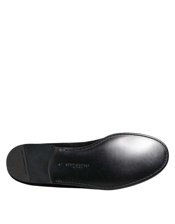 Men’s Dolce &amp; Gabbana Black Jacquard Loafers Formal Men Dress Shoes