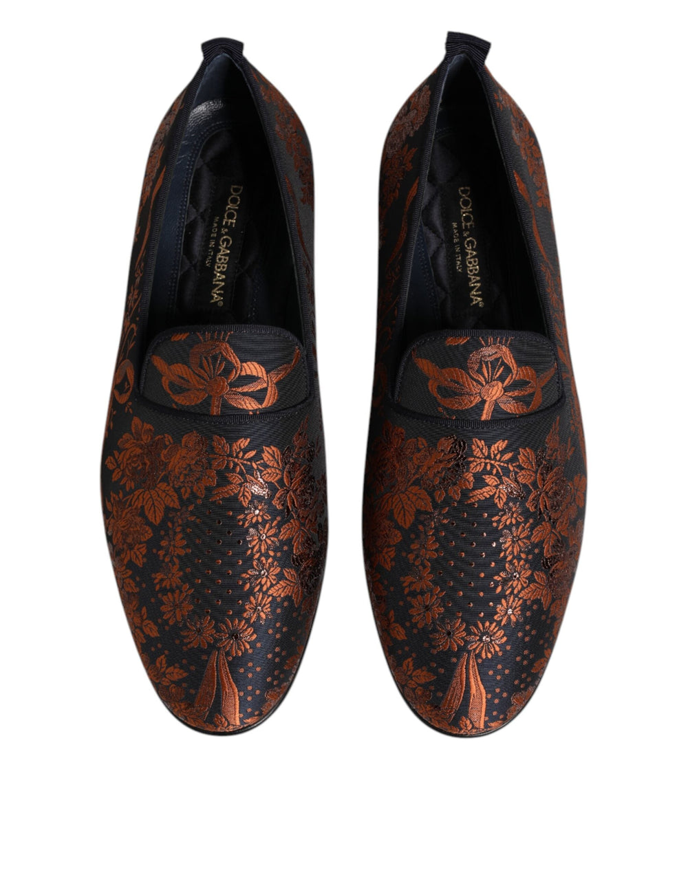 Men’s Dolce & Gabbana Black Jacquard Polyester Slip on Loafers Shoes