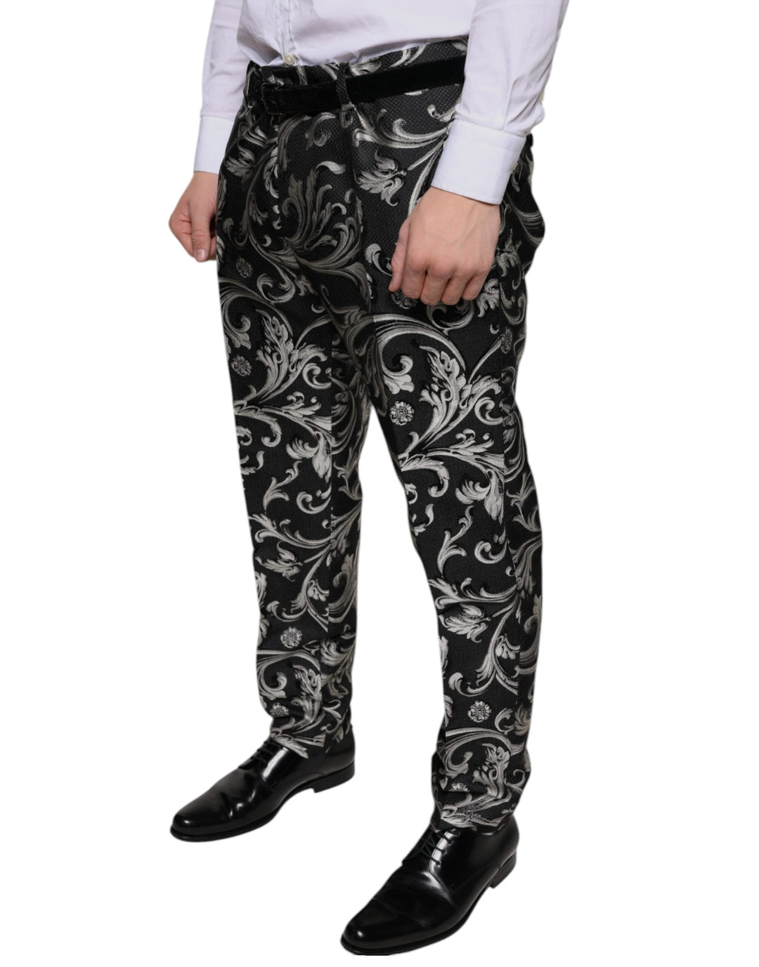Men’s Dolce &amp; Gabbana Black Jacquard Skinny Dress Pants