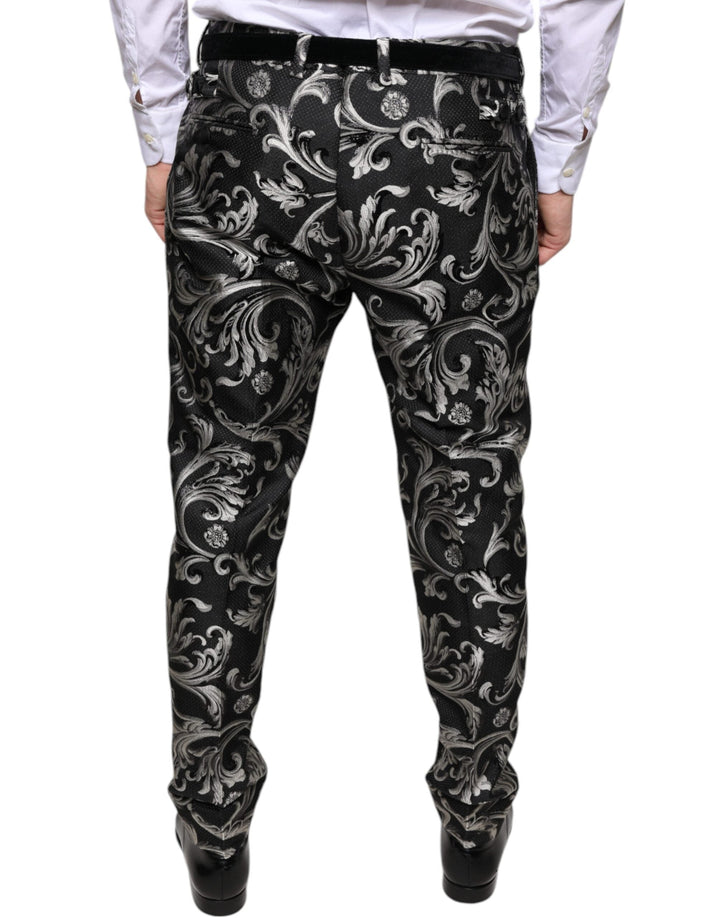 Men’s Dolce &amp; Gabbana Black Jacquard Skinny Dress Pants