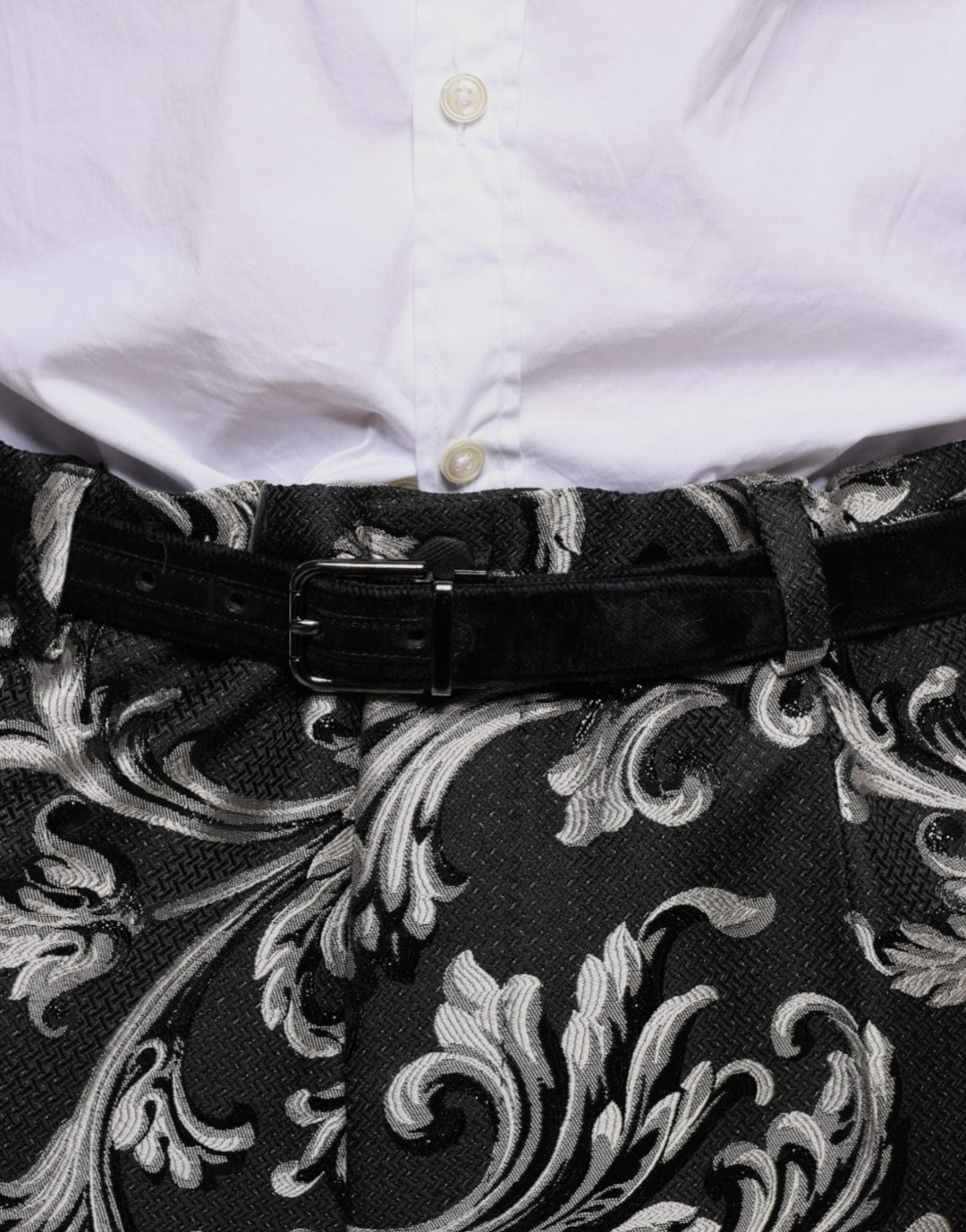 Men’s Dolce &amp; Gabbana Black Jacquard Skinny Dress Pants