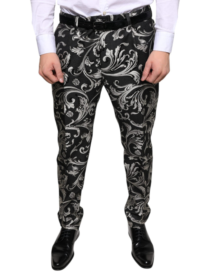 Men’s Dolce &amp; Gabbana Black Jacquard Skinny Dress Pants