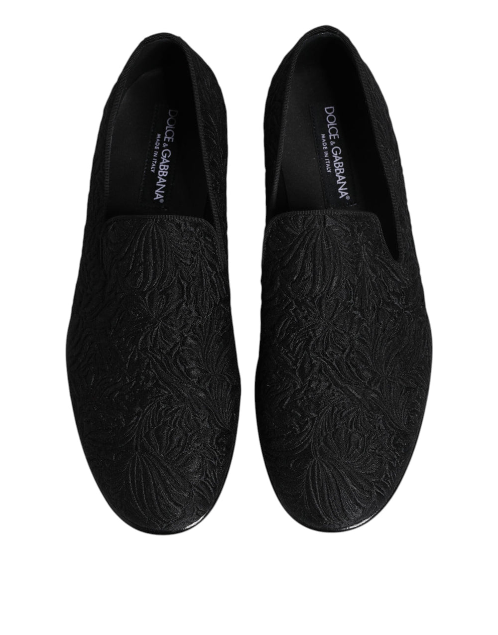 Men’s Dolce & Gabbana Black Jacquard Slip on Loafers Formal Shoes