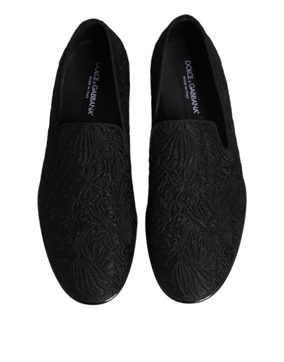 Men’s Dolce &amp; Gabbana Black Jacquard Slip on Loafers Formal Shoes