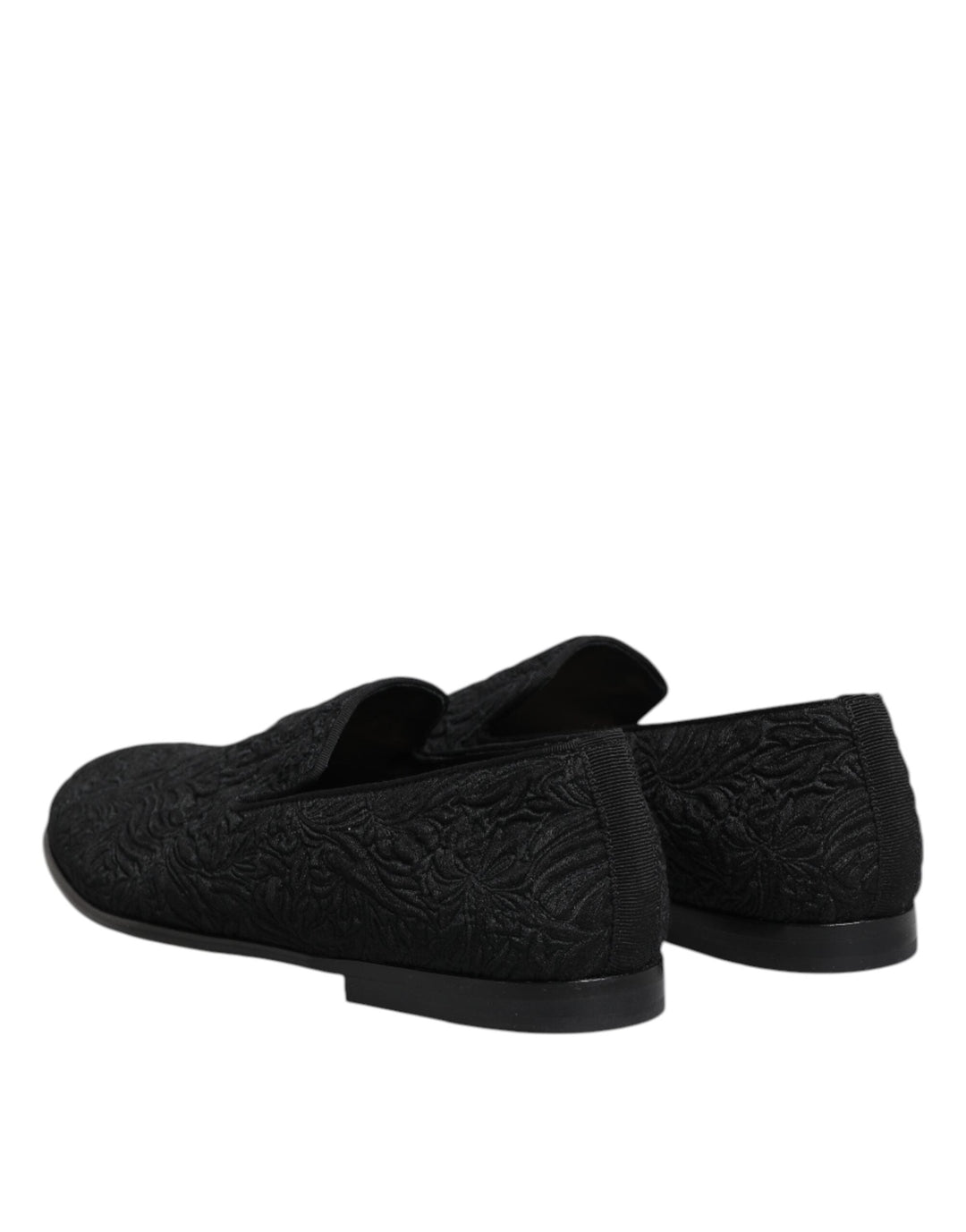 Men’s Dolce &amp; Gabbana Black Jacquard Slip on Loafers Formal Shoes
