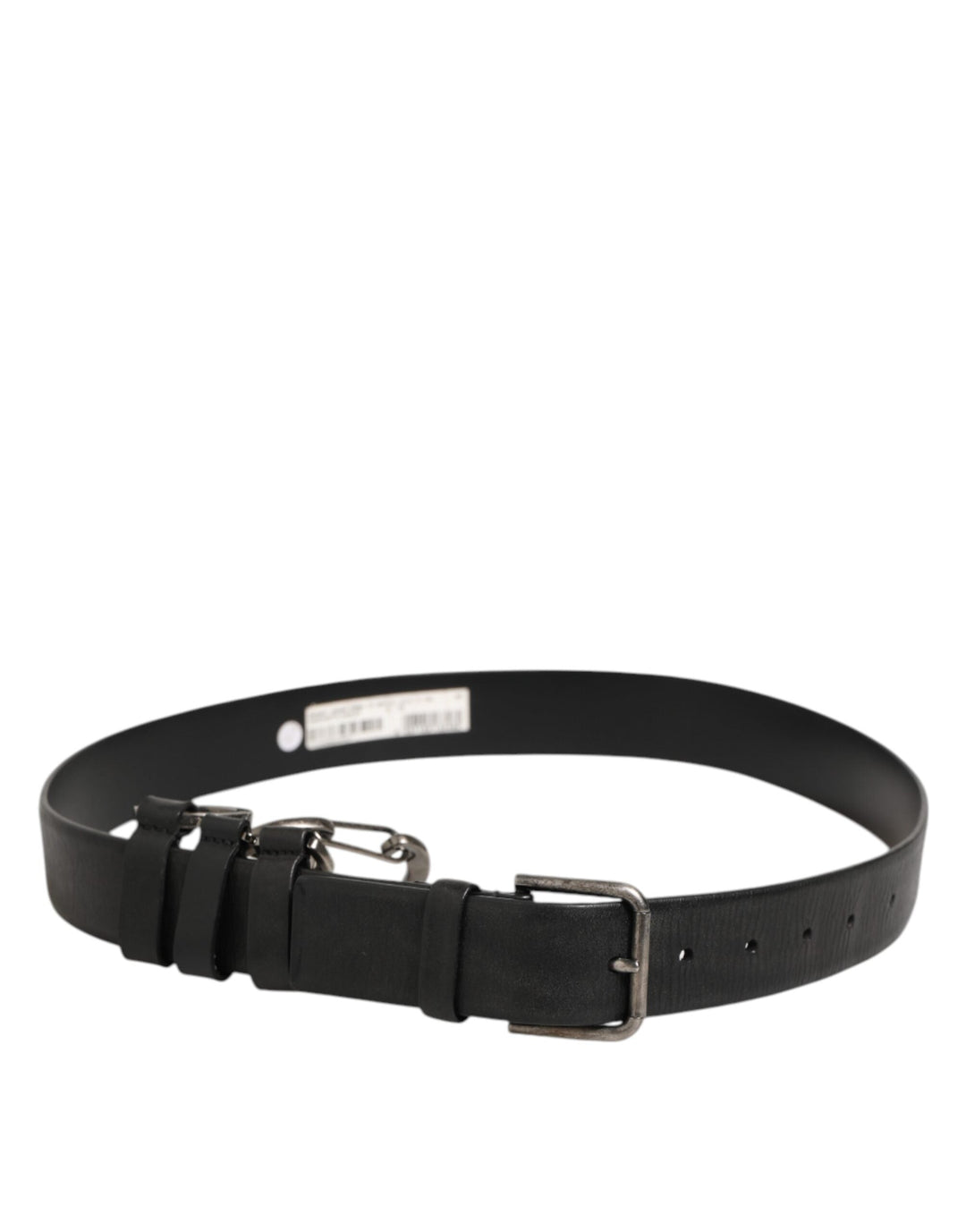 Dolce &amp; Gabbana Black Key Ring Clip Attachments Buckle Belt