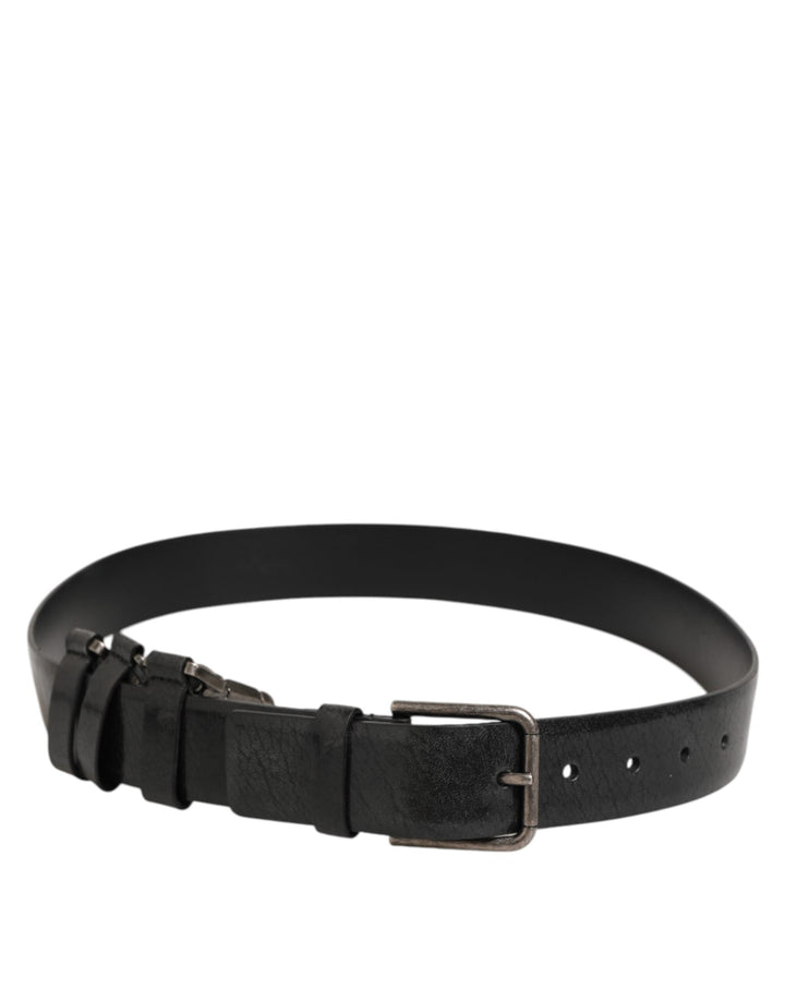 Dolce &amp; Gabbana Black Key Ring Clip Attachments Buckle Belt