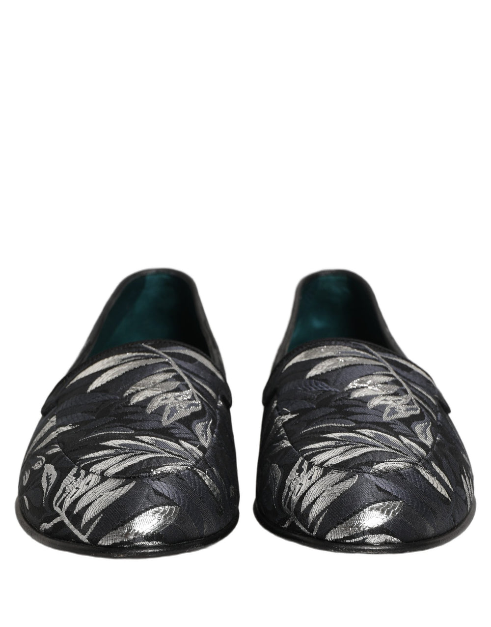 Men’s Dolce & Gabbana Black Leaf Embroidery Dress Men Loafers Shoes