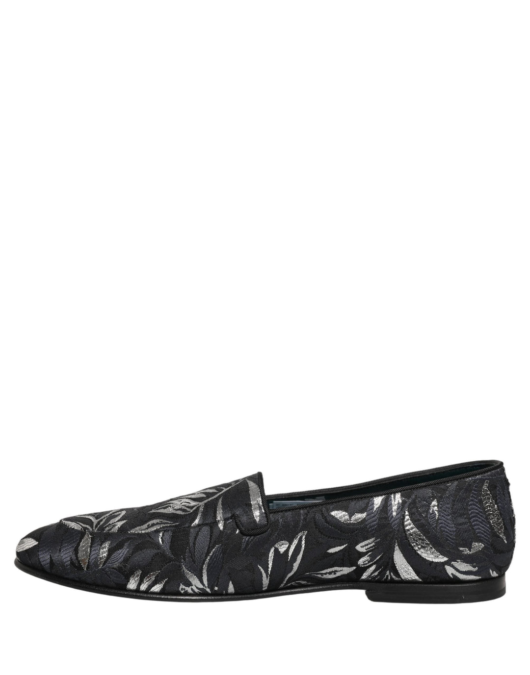 Men’s Dolce &amp; Gabbana Black Leaf Embroidery Dress Men Loafers Shoes