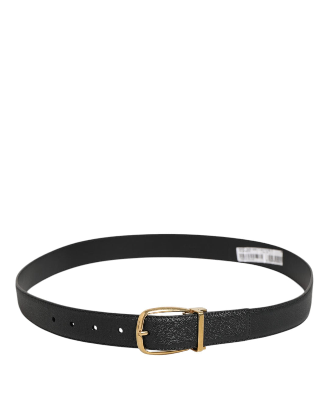 Dolce &amp; Gabbana Black Leather Classic Metal Logo Buckle Belt