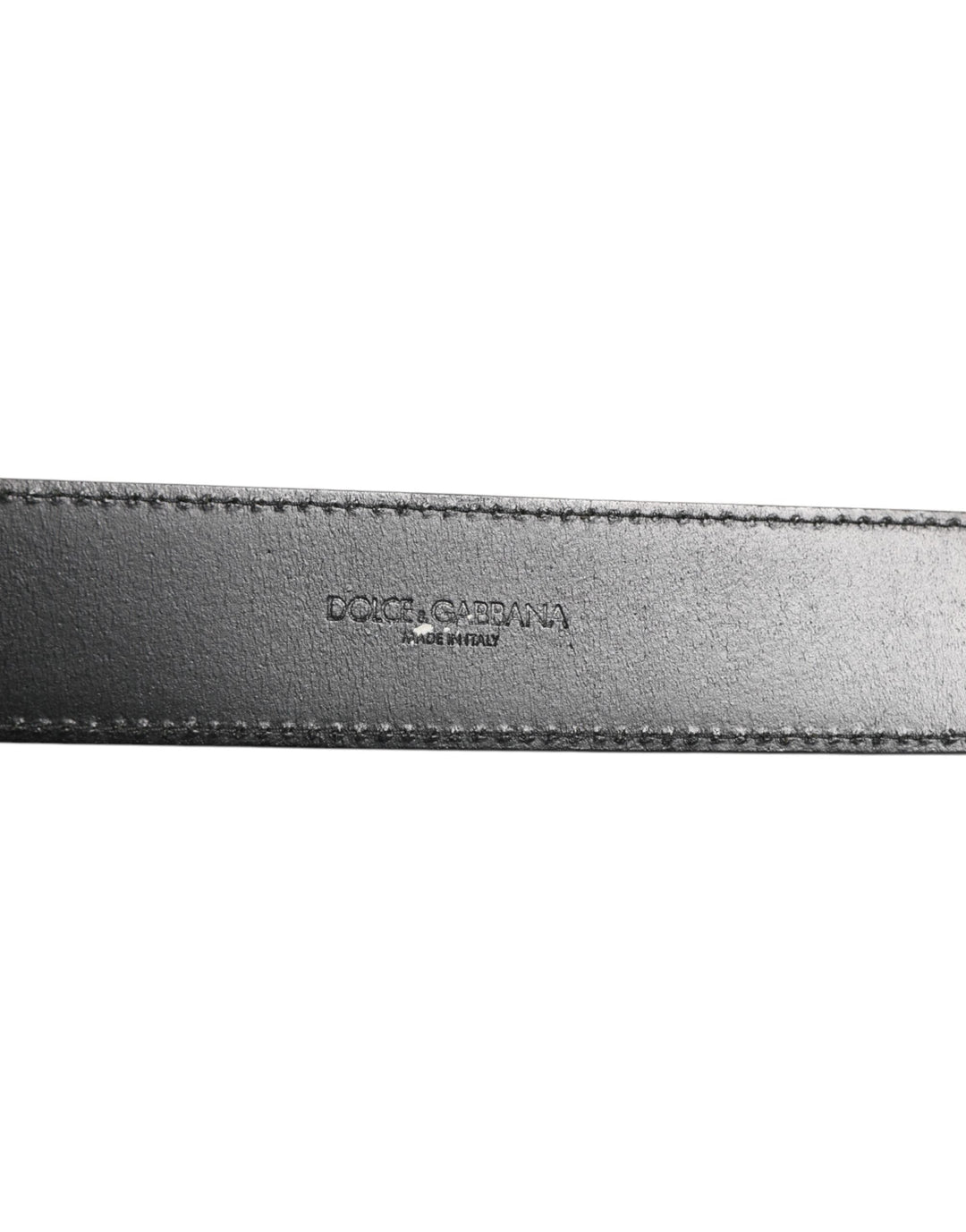 Dolce &amp; Gabbana Black Leather Classic Metal Logo Buckle Belt