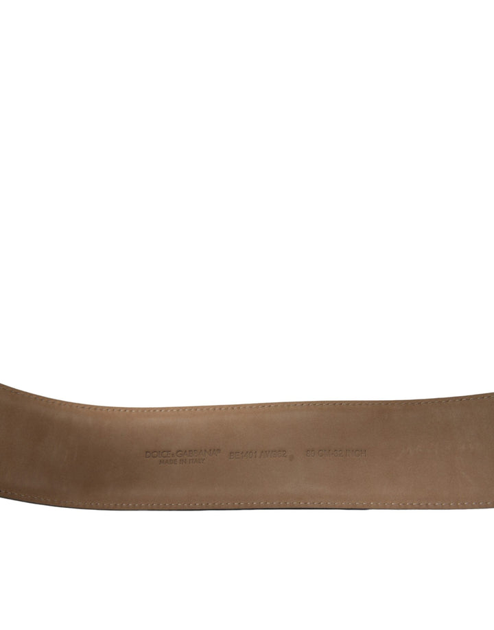 Dolce &amp; Gabbana Black Leather Classic Metal Oval Buckle Belt