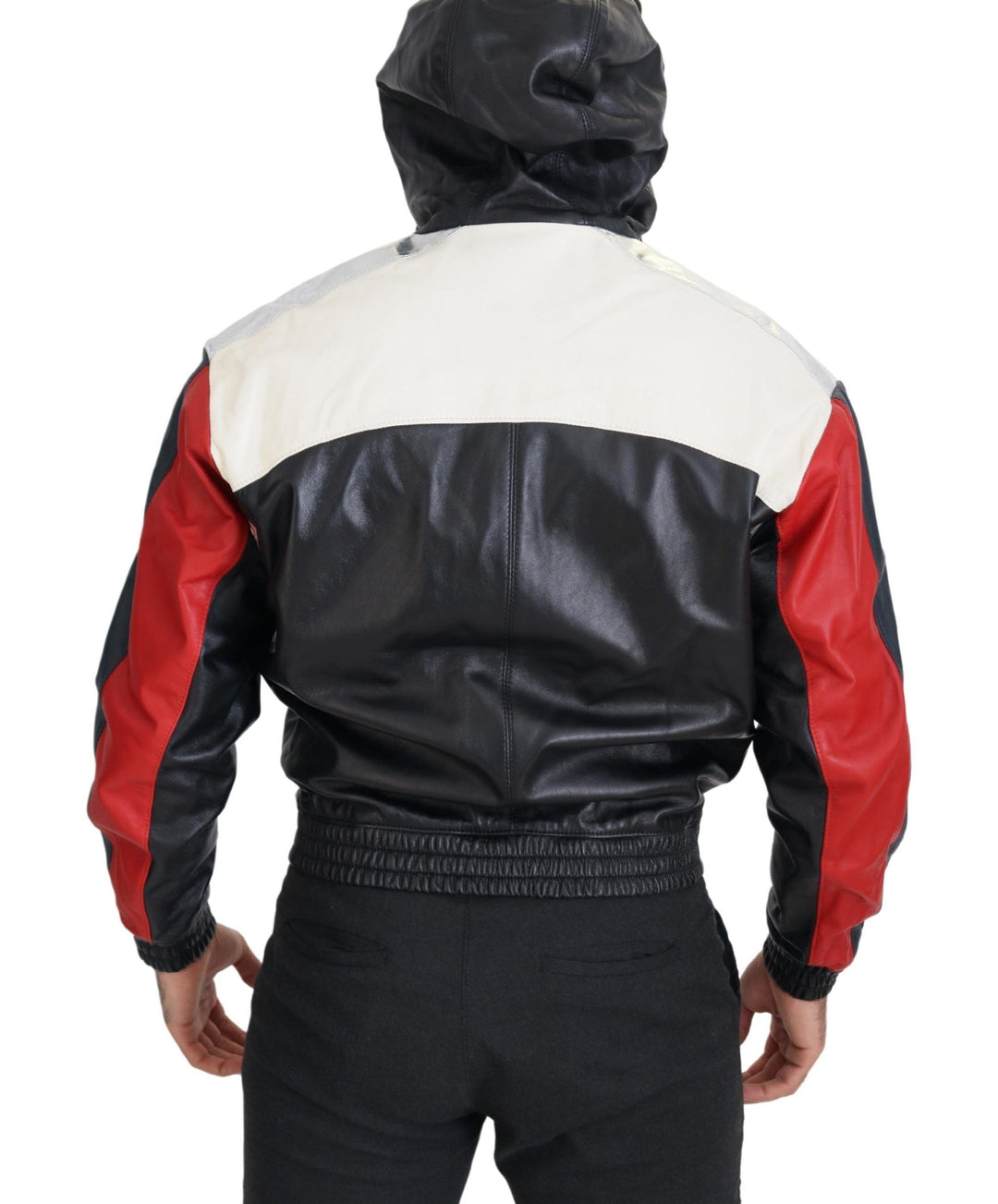 Men’s Dolce &amp; Gabbana Black Leather Hooded Blouson Coat Jacket
