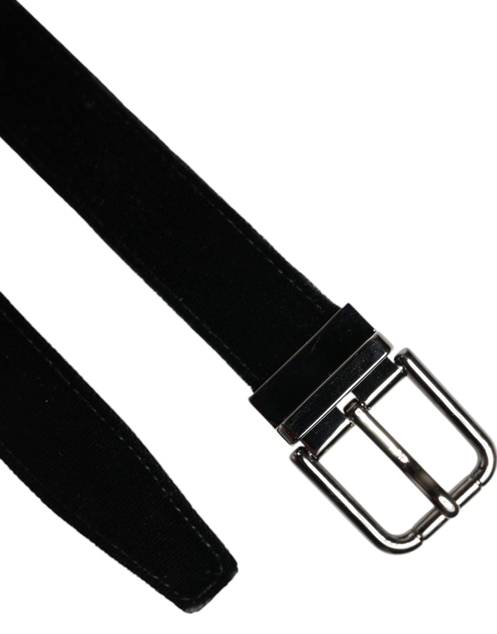 Dolce &amp; Gabbana Black Leather Metal Buckle Classic Belt
